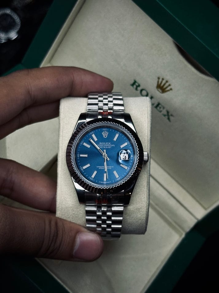 Rolex Date-Just Master ( Silver - Blue )