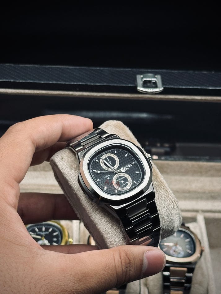 Patek Philippe Square ( Silver - Black )