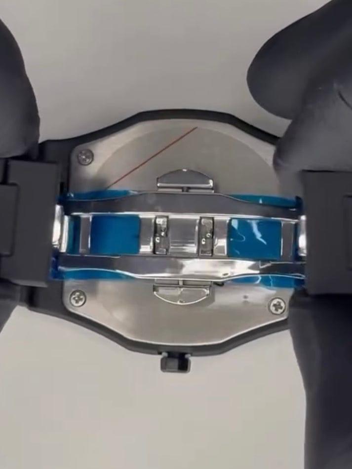 Black Arabic Aura Marble ( Sky Blue & Grey - Silver Digits )