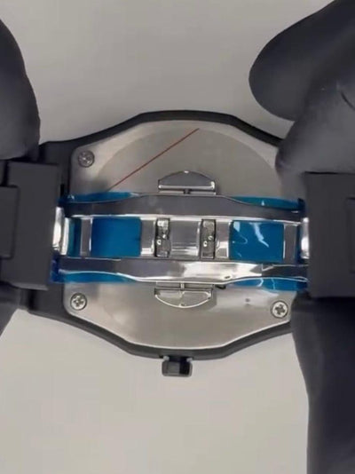 Black Arabic Aura Marble ( Sky Blue & Grey - Silver Digits )