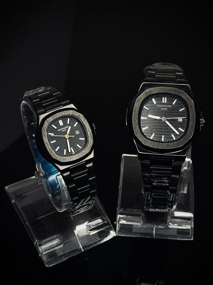 Patek Philippe Geneve Couple Watches ( All Black
