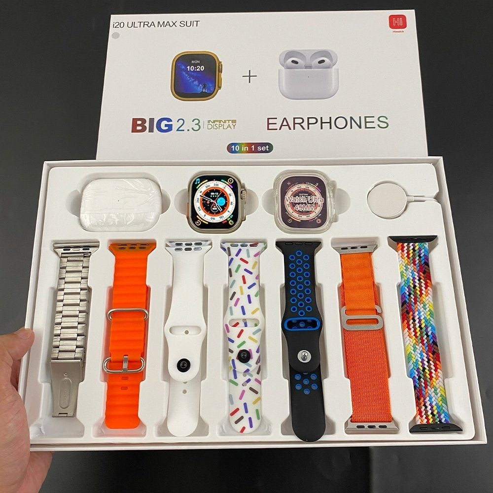 i20 Ultra Max + Airpods Pro 2 (10 in 1)