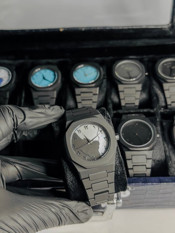 Arabic Aura Watch ( Black - Grey Dial )